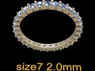 Diamond Infinity Wedding Band or Fashion Band Size 7 3D print model