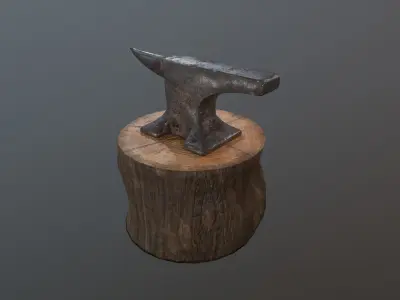 Anvil Low-Poly metal hammer Low-poly 3D model