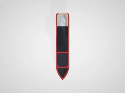 Minimalistic ship Low-poly 3D model