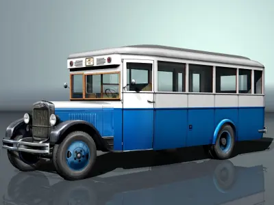 ZIS-8 city bus Low-poly 3D model