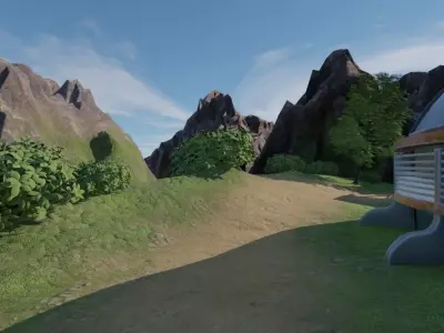 Tropical River Village 3D model