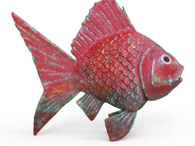 Gold fish Low-poly 3D model buy