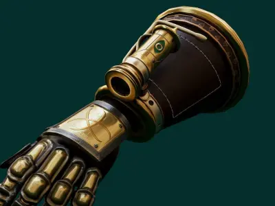 steam punk hand Low-poly 3D model