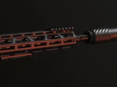 Lightweight AR-15 Low-poly 3D model