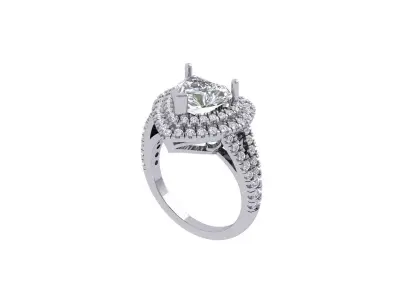 Art Deco Heart Ring 3D print model