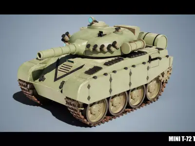 Mini T-72 Tank Low-poly 3D model