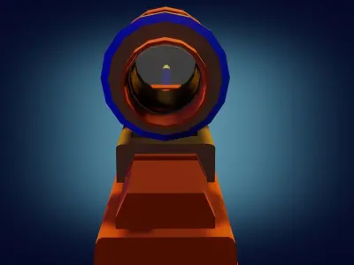 Gun to game PBR low-poly game ready orange Free low-poly 3D model