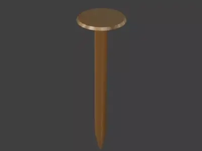 Simple Nail Brass Free 3D model
