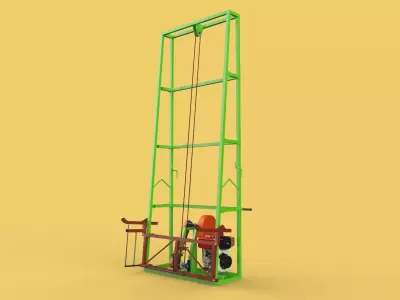 SUGARCANE LOADER LIFTER MACHINE LIFTING TO THE TRUCK 3D model