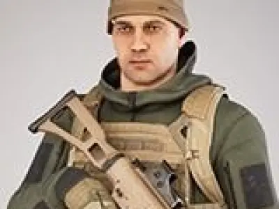 Casual Soldier 28 Low-poly 3D model