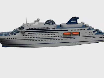 Modern Luxury Cruise Ship - Sleek 3D Ocean Liner Model 04 3D model