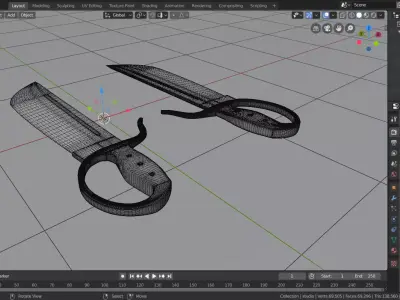 wingchun butterfly sword 3D model