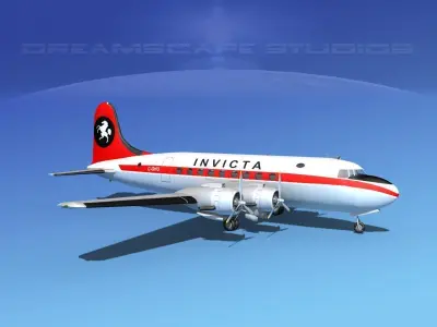 Douglas DC-4 Invicta Airways 3D model