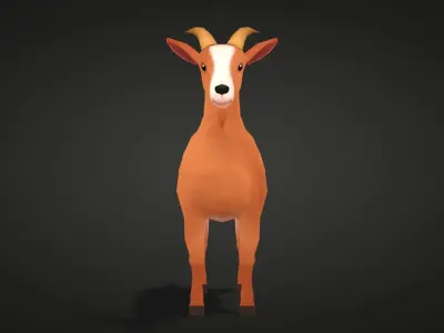Goat - Stylized Low-poly 3D model