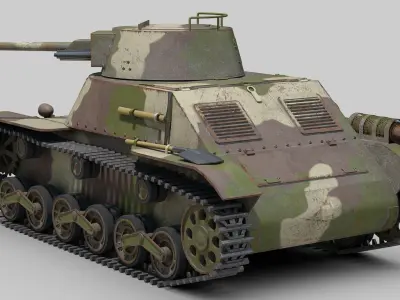 Type 98 Ke-Ni Tank 3D model
