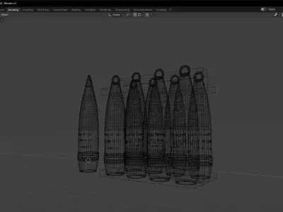 155mm howitzer shell model 3D model