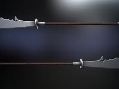 Chinese Long Battle Saber Low-poly 3D model