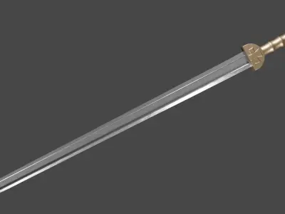 Langsax sword with Gladius handle Low-poly 3D model