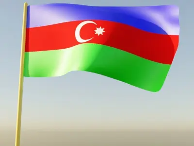 Flag of Azerbaijan 3D model