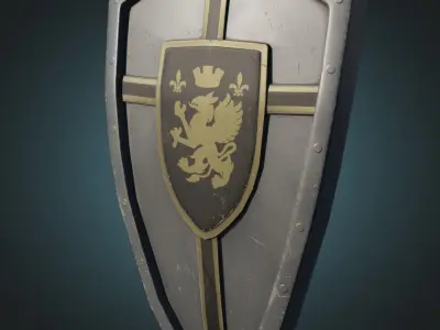 Knights Shield Low-poly 3D model