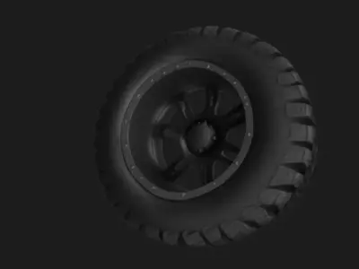 Worn Vehicle Wheel 3D Model 3D model