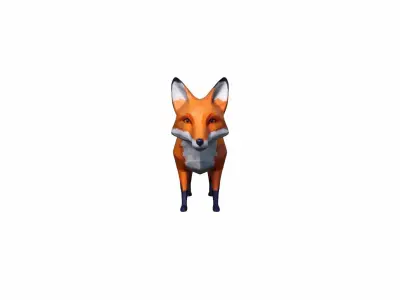 Red Fox Animal In The Natural Nice Chair 3d Render 3D model