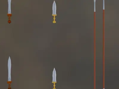 Roman Weapons Low-poly 3D model