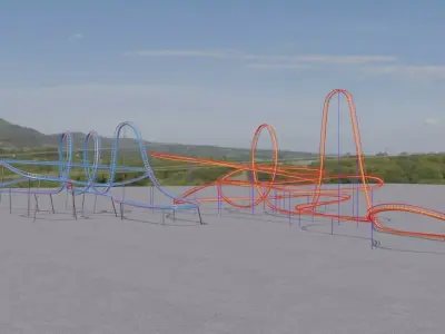 TWO Rollercoaster 3D Model Pack 2