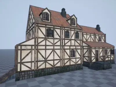 Medieval House 04 Low-poly 3D model