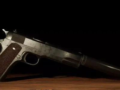 Pistol Suppressor Low-poly 3D model