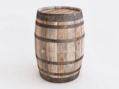 barrels and buckets 3D model