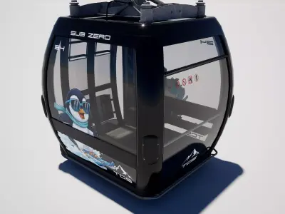 Cable Car Gondola Low-poly 3D model