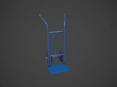 Blue Sack Truck  Low-poly 3D model