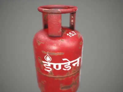 Gas Cylinder Low-poly 3D model 6
