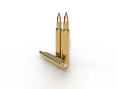 556 - 50 mm Magnum Ammo Low-poly 3D model