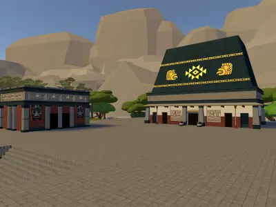 Aztec architecture - Lowpoly modular asset pack Low-poly 3D model