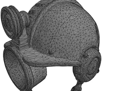 Rusted Industrial Mining Helmet Headlamp Low-poly 3D model