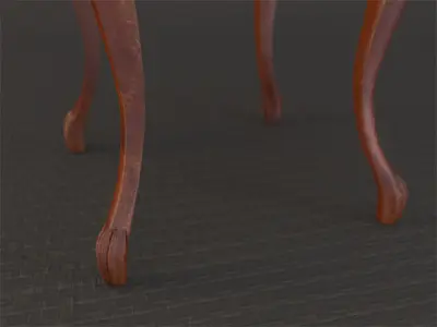 Ornate Piano Stool 3D model