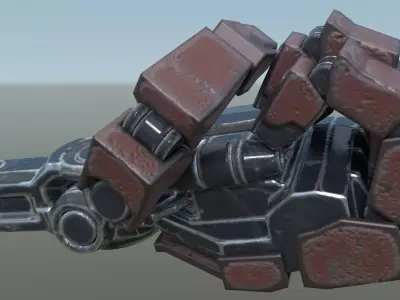 Fully rigged robot hand Low-poly 3D model