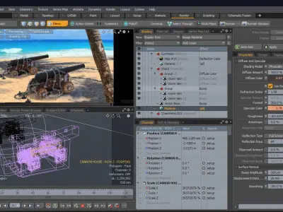 MODO - The Soul Ship Cannons 3D model