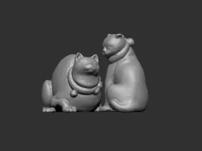 The UKIYOE Cats 3D model