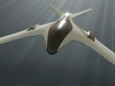 Sci-Fit Jet Ship Aero Low-poly 3D model