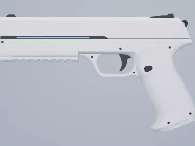 Futuristic Sci-Fi Pistol Hand Gun Animation Game Ready Low-poly 3D model