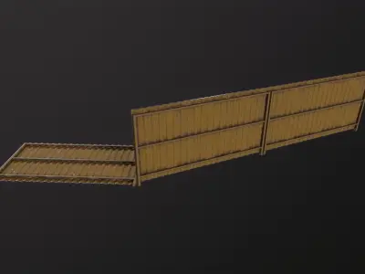 Corrugated Fence 3D Model Low-poly 3D model