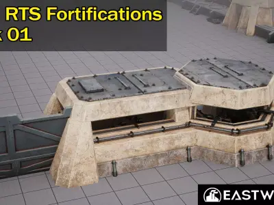 Sci-fi RTS Fortifications Pack 01 Low-poly 3D model