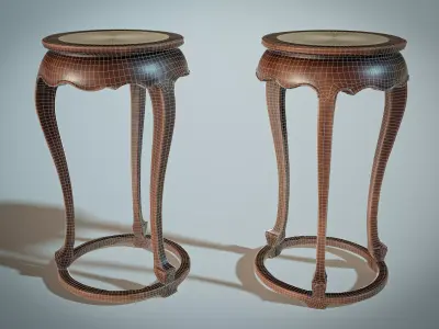 Victorian Round Table Low-poly 3D model