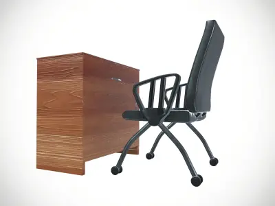 Table and chair Low-poly 3D model