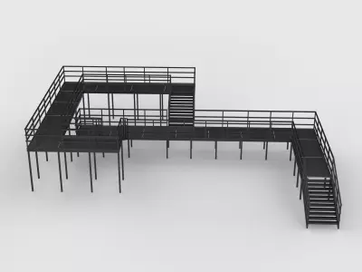 Modular industrial platform 04 3D model