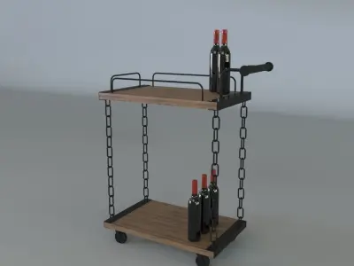 Chain Wine Trolley 3D model