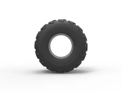 Monster Jam tire 26 Scale 1 to 25 3D print model